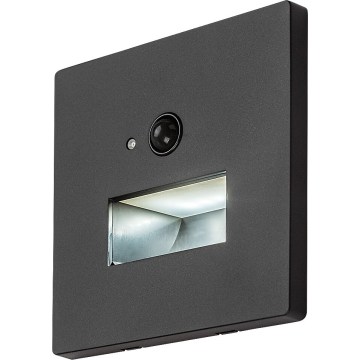 Rabalux - LED svetiljka za stepenište sa senzorom pokreta i sumraka LED/1W/230V 3000/4500/6500K crna