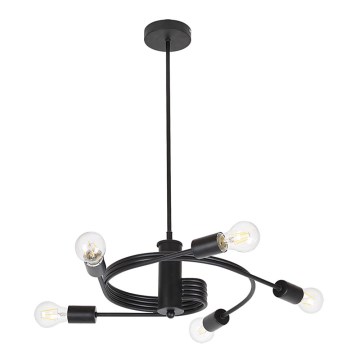 Rabalux - Plafonski luster CARLY 5xE27/15W/230V, crne boje