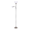 Rabalux - Podna lampa 1xE27/100W+E14/25W matni hrom/bela