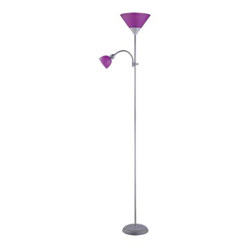 Rabalux - Podna lampa 1xE27/100W+E14/25W siva/ljubičasta