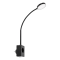 Rabalux - prigušiva LED zidna lampa LED/4W/230V sa USB portom za utičnicu 3000/4000/6000K crna