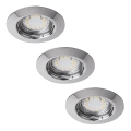 Rabalux - SET 3xLED kupatilske ugradne svetiljke 1xGU10/3W/230V IP44