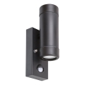 Rabalux - Spoljno zidno svetlo sa senzorom 2xGU10/10W/230V crno IP44
