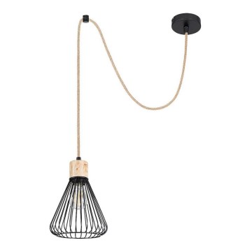 Rabalux - Visilica na sajli 1xE27/40W/230V crna/buk