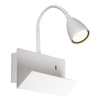 Rabalux - Zidna lampa sa policom i USB priključkom 1xGU10/25W/230V bela