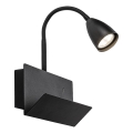 Rabalux - Zidna lampa sa policom i USB priključkom 1xGU10/25W/230V crna