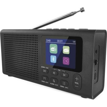 Radio DAB DAB+ FM 3W/5V/4xAA crna