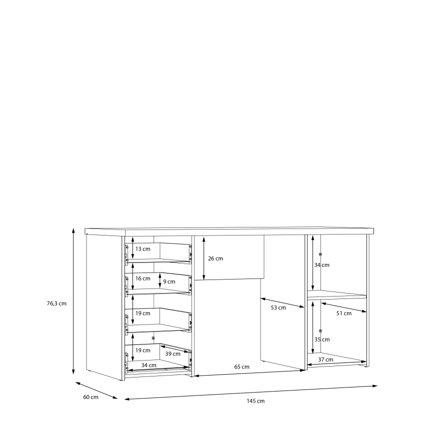 Radni sto ARENO, beo