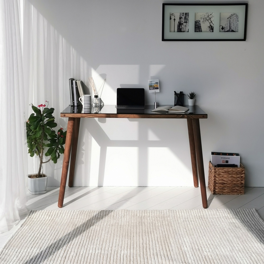 Radni sto COZY 73x110 cm borovina/crna