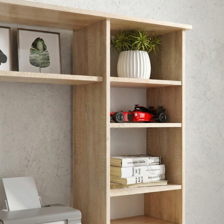 Radni sto ELIAN sa policom, hrast sonoma/bela