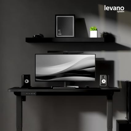 Radni sto podesiv po visini LEVANO 120x60 cm, crne boje
