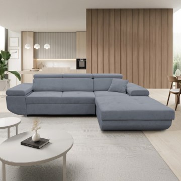 Rasklopiva ugaona garnitura sa prostorom za odlaganje u obliku L CASTELO desna tamno siva