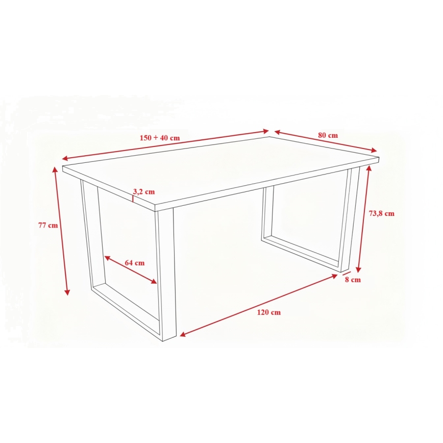 Rasklopivi trpezarijski sto COLIN, dekor hrasta sonoma