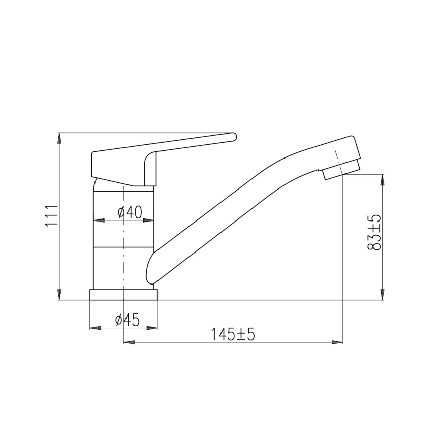 RAV Slezák CO115.0 - Baterija za umivaonik COLORADO 11,1 cm sjajni hrom