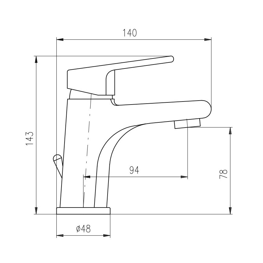 RAV Slezák CO127.0 - Baterija za umivaonik + klik-klak ventil COLORADO 14,3 cm sjajni hrom
