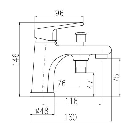 RAV Slezák CO148.0 - Baterija za kadu COLORADO 14,6 cm sjajni hrom
