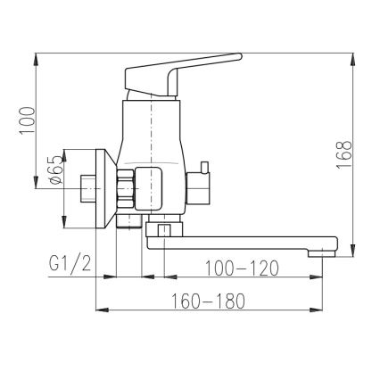RAV Slezák CO151.5 - Baterija za kadu COLORADO, sjajni hrom