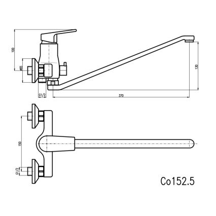 RAV Slezák CO152.5 - Baterija za kadu COLORADO, sjajni hrom