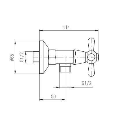 RAV Slezák MK180.5/2SM - Tuš komplet sa baterijom MORAVA RETRO, antički mesing