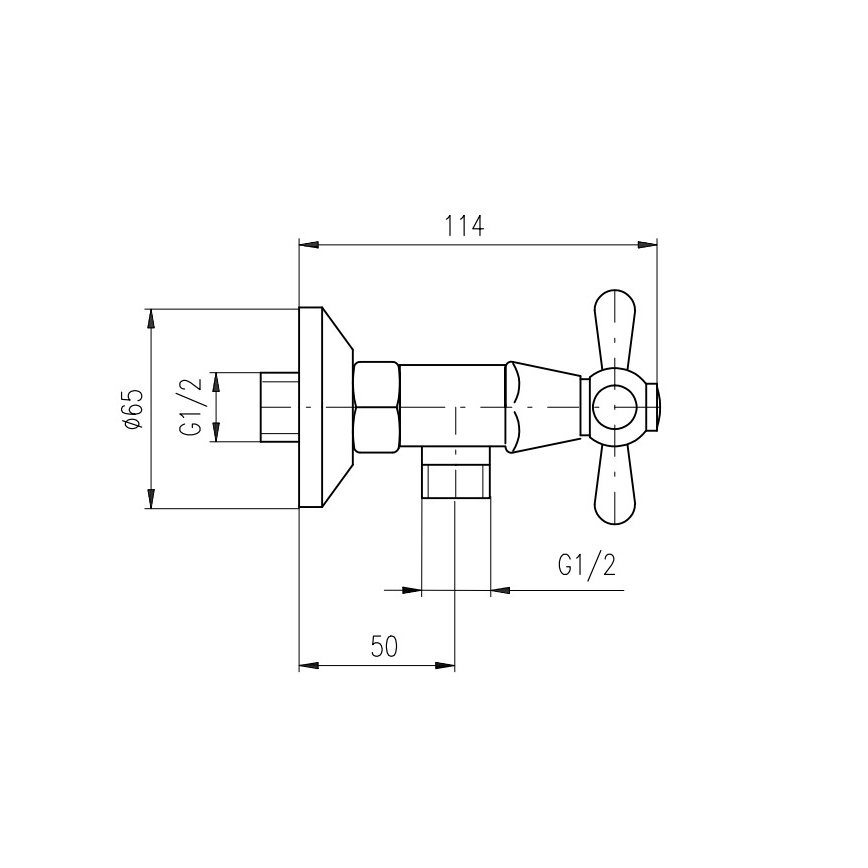 RAV Slezák MK180.5/2SM - Tuš komplet sa baterijom MORAVA RETRO, antički mesing
