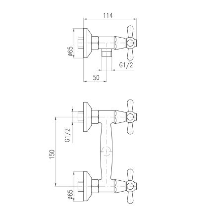RAV Slezák MK180.5 - Tuš baterija MORAVA, sjajni hrom
