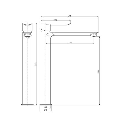 RAV Slezák NL130.0 - Baterija za umivaonik NIL 31,2 cm, sjajni hrom