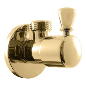 RAV Slezák RV0112Z - ugaoni ventil RETRO sjajno-zlatan