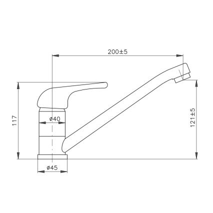 RAV Slezák SA005.0 - Baterija za sudoperu SAZAVA 11,7 cm sjajni hrom