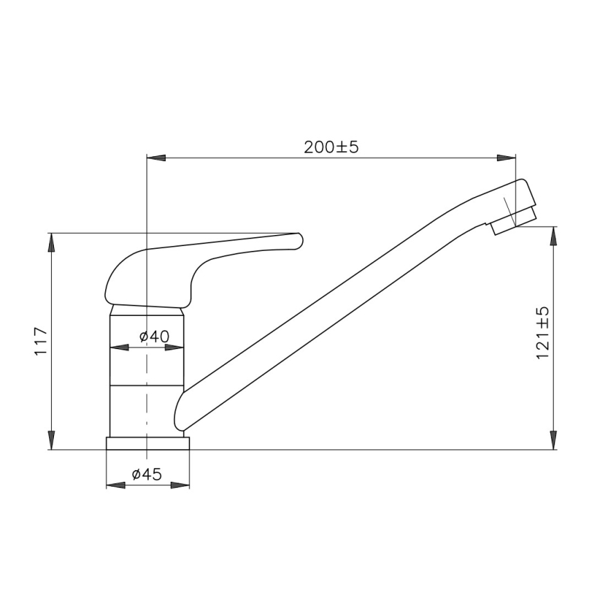 RAV Slezák SA005.0 - Baterija za sudoperu SAZAVA 11,7 cm sjajni hrom