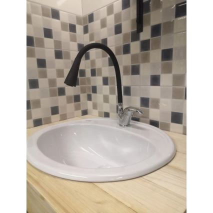 RAV Slezák SA006.0/13 - Kuhinjska slavina sa fleksibilnim ramenom SAZAVA 35,6 cm crna/sjajni hrom