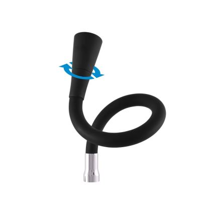 RAV Slezák SA006.0/13 - Kuhinjska slavina sa fleksibilnim ramenom SAZAVA 35,6 cm crna/sjajni hrom