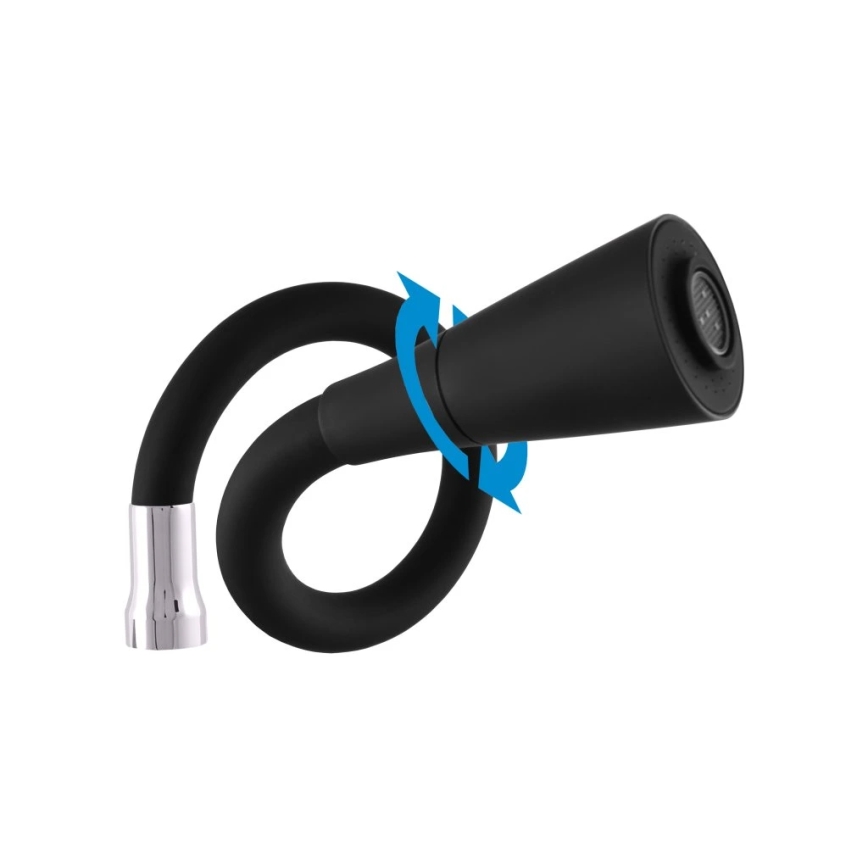 RAV Slezák SA006.0/13 - Kuhinjska slavina sa fleksibilnim ramenom SAZAVA 35,6 cm crna/sjajni hrom