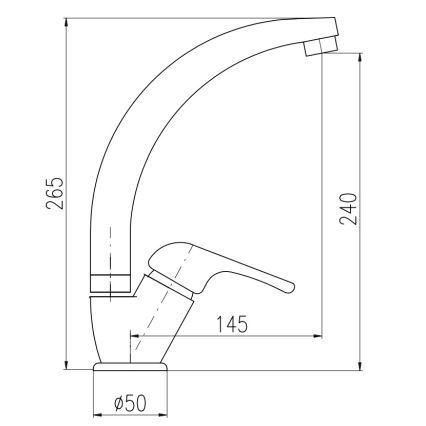 RAV Slezák SA006.0/3 - Slavina za sudoperu SAZAVA 26,5 cm sjajni hrom