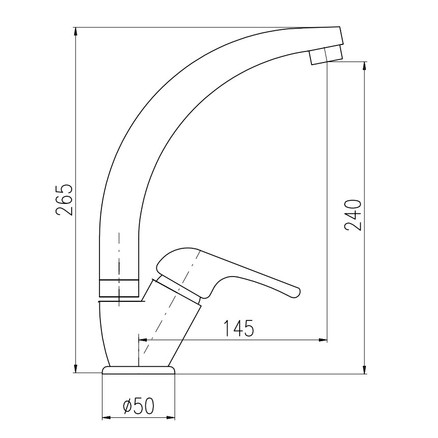 RAV Slezák SA006.0/3 - Slavina za sudoperu SAZAVA 26,5 cm sjajni hrom