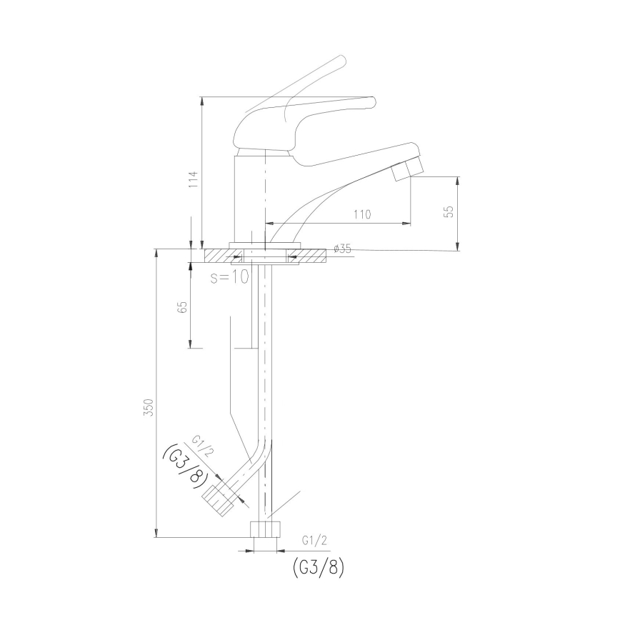 RAV Slezák SAJ026.0 - Baterija za umivaonik JUNIOR 11,4 cm crvena/žuta
