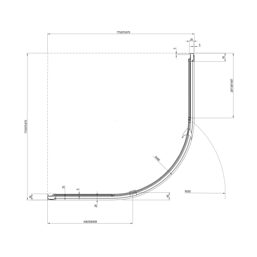 Ravak 37677U00Z1 - Trodelna četvrtkružna tuš kabina PIVOT 90x90 cm satinirano