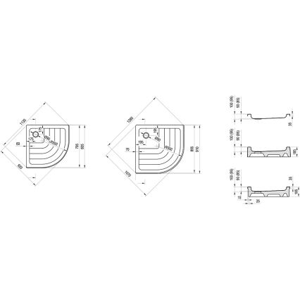 Ravak A207001120 - Četvrtkružna tuš-kada RONDA 90x90 cm bela