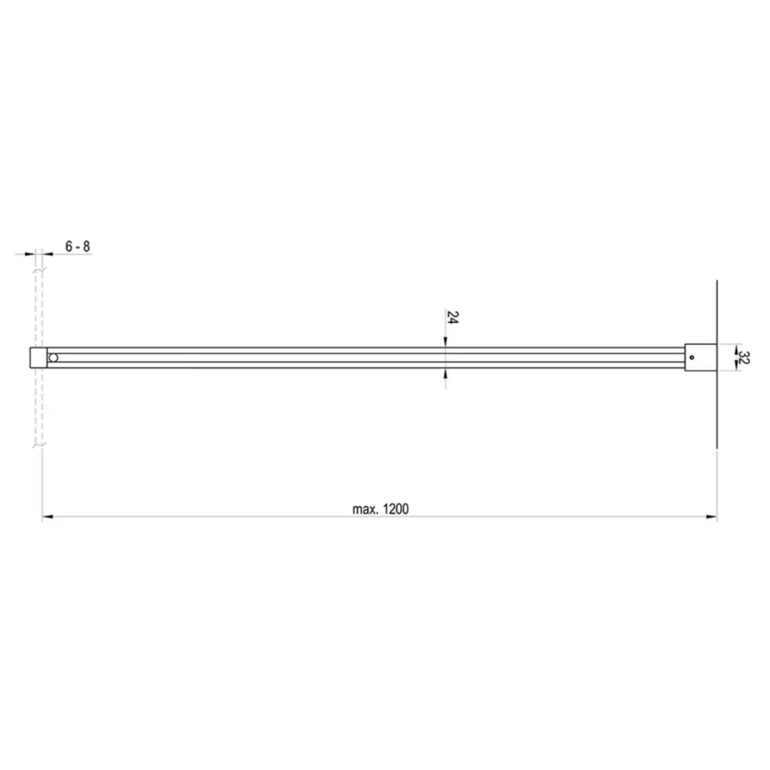 Ravak GWD01000A098 - Stabilizaciona šipka za WALK-IN tuš kabinu 120 cm, sjajni hrom
