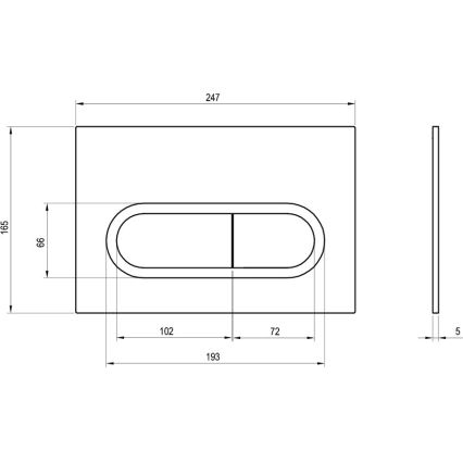 Ravak X01455 - Taster za vodokotlić CHROME 24,7x16,5 cm bela