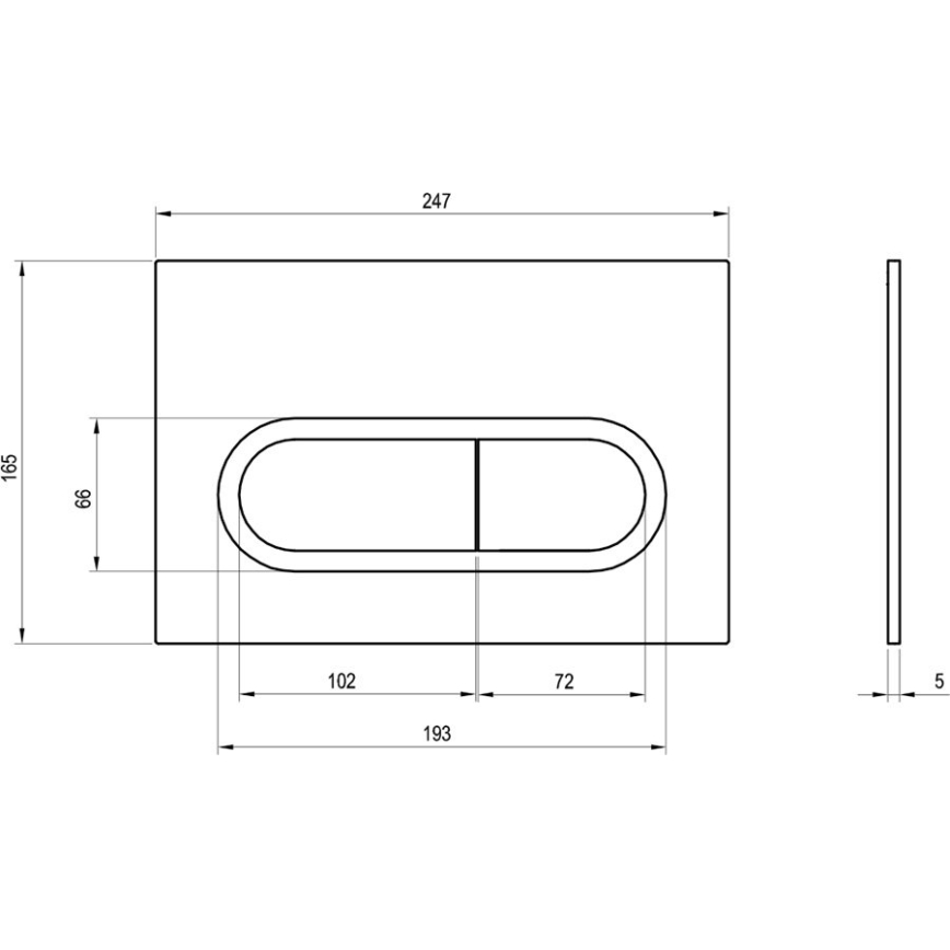 Ravak X01455 - Taster za vodokotlić CHROME 24,7x16,5 cm bela