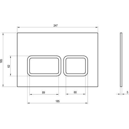 Ravak X01739 - Taster za ispiranje TWIN 24,7x16,5 cm bela