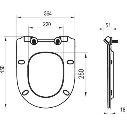 Ravak X01862 - WC daska SoftClose VITA SLIM crna