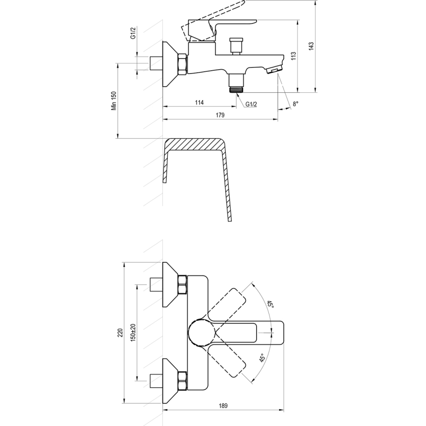 Ravak X070491 - Baterija za kadu SOLAR crna
