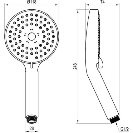 Ravak X07P009 - Ručna tuš slušalica FLAT, sjajni hrom