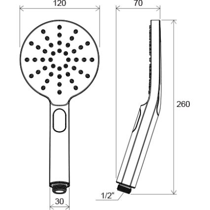 Ravak X07P233 - Ručna tuš ručica FLAT sa tasterom, sjajni hrom
