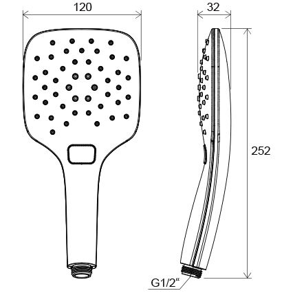 Ravak X07P348 - Ručna tuš ručica sa dugmetom, sjajni hrom