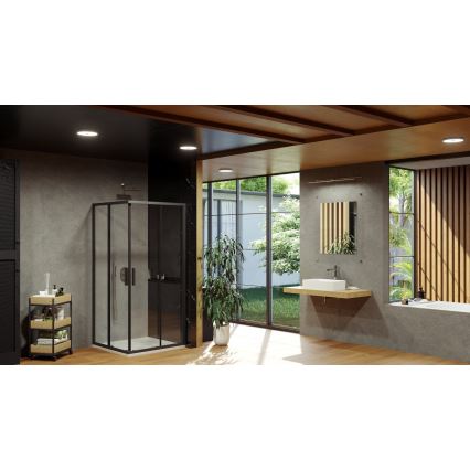 Ravak X1LM70300Z1 - četvorodelna ugaona tuš kabina BLIX SLIM 90x90 cm crna