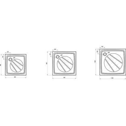 Ravak XA037701010 - Kvadratna tuš kada PERSEUS 90x90 cm bela