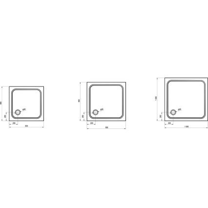 Ravak XA047701010 - četvrtasta tuš-kada PERSEUS 90x90 cm bela