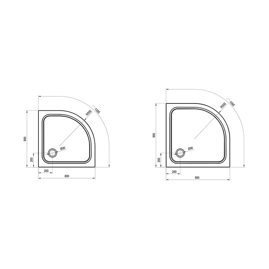 Ravak XA244401010 - Četvrtkružna tuš-kada ELIPSO 80x80 cm bela